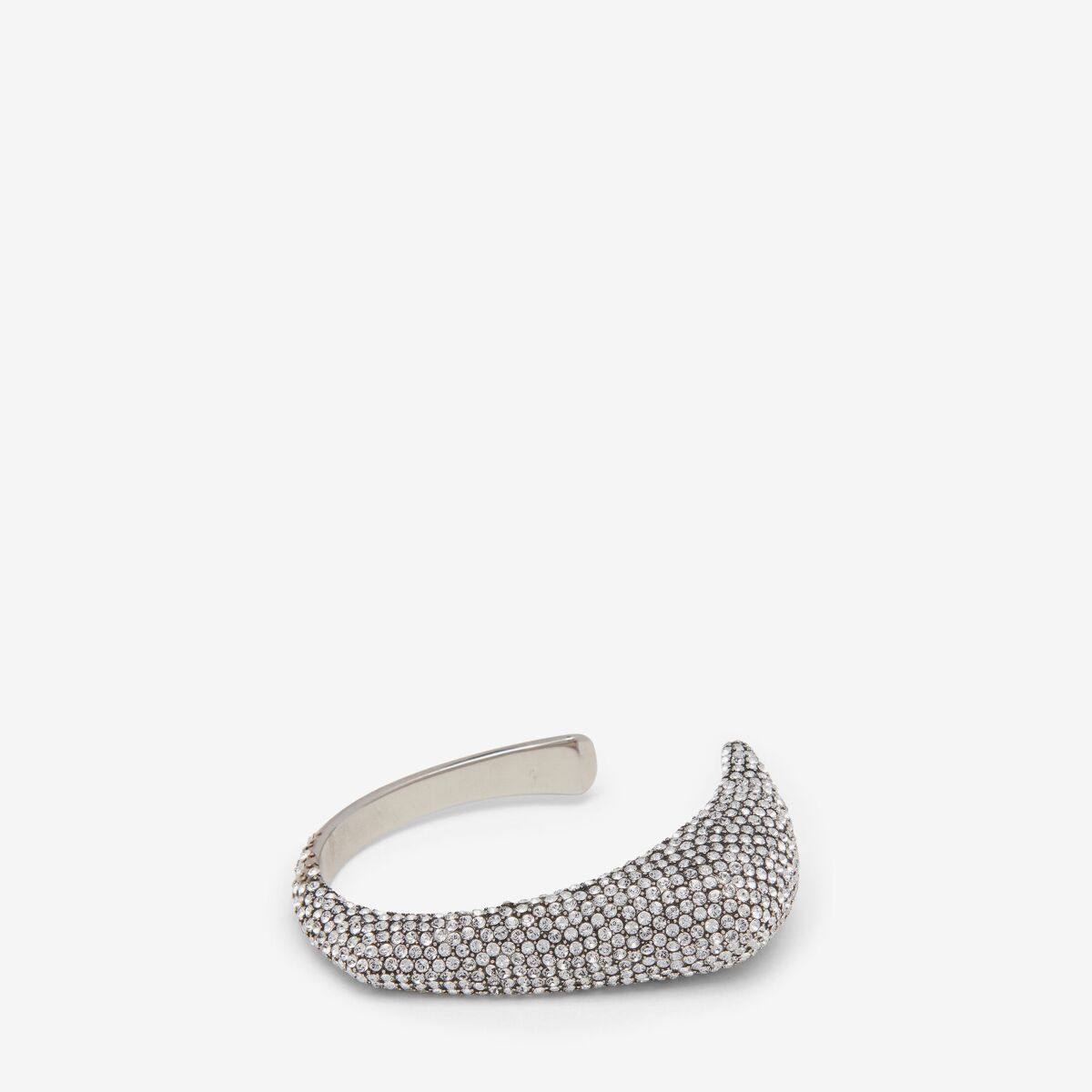Alexander McQueen Women's Silver Jewelled Claw Cuff - M (Brass)